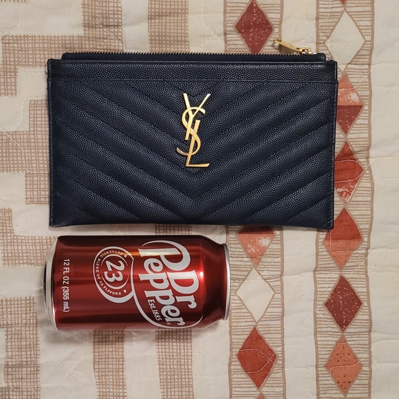 Yves Saint Laurent Navy Quilted Clutch - Picture 3 of 8